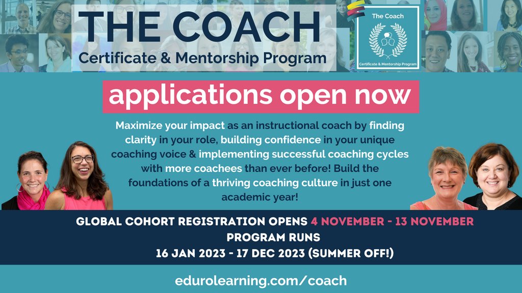 ✨Are you an engaged, passionate & dedicated instructional coach who wants to make an impact on teaching & learning in your school? 🤚🏻Check out the Coach Certificate & Mentoring program! 🌎️Applications for the global cohort are OPEN NOW! 🔗edurolearning.com/coach #educoach