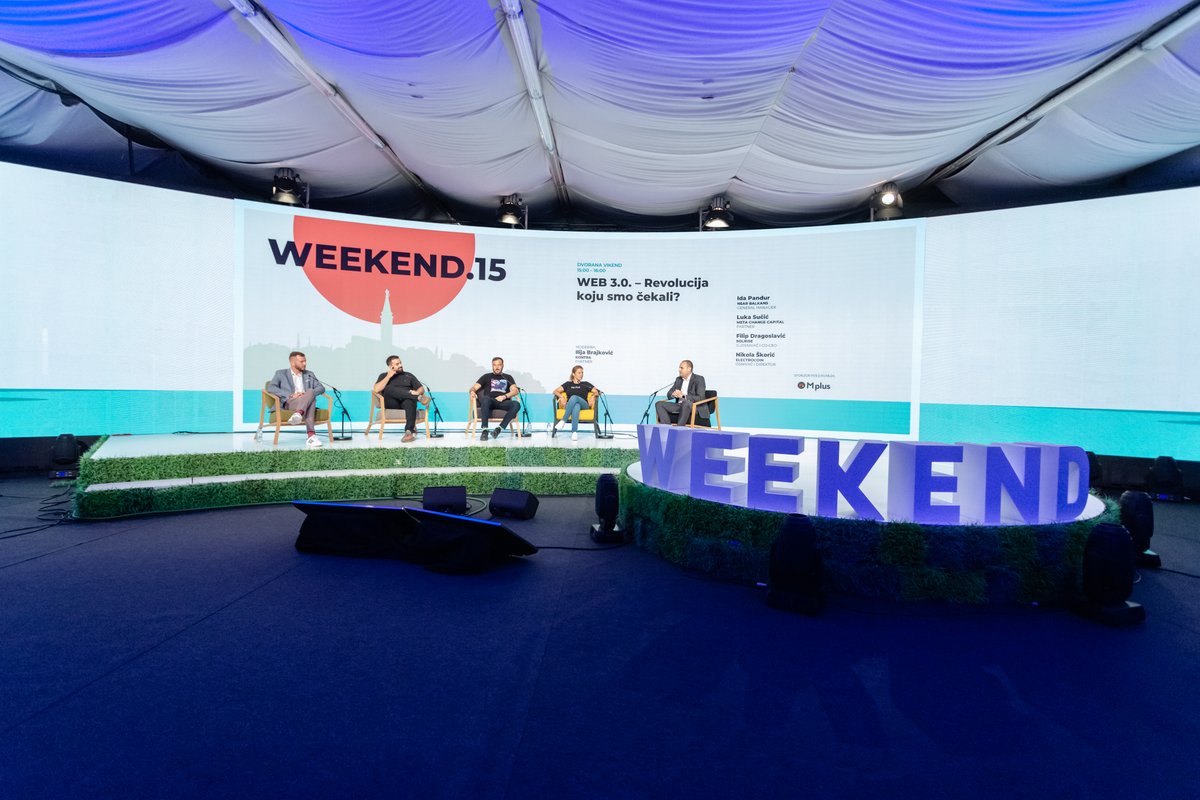 Još jedan <a href="/weekendmedia/">Weekend Media Festival</a> je iza nas! 🎉

Naš <a href="/ilijabrajkovic/">Ilija Brajkovic</a> ondje je moderirao panel raspravu na temu "Web 3.0.", a panelisti za poželjeti bili su <a href="/idapandur/">Ida Pandur</a>, Luka Sučić, Filip Dragoslavic i Nikola Škorić. 🗣️

#weekend15 #samodođi

📷: Pixell/Šime Zelić