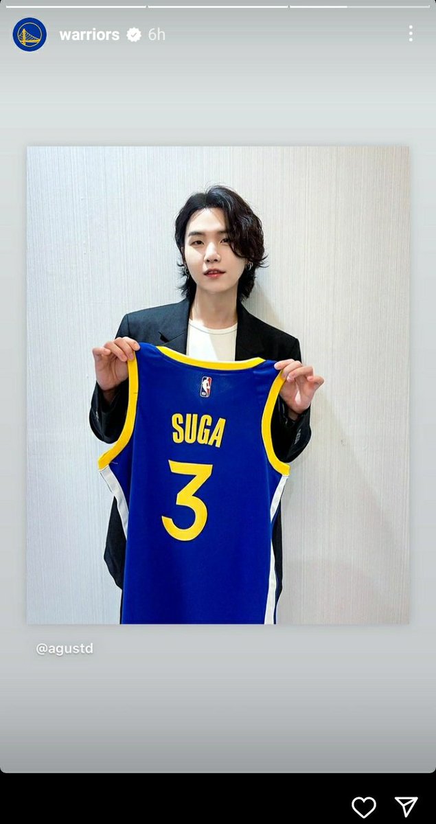 statsforsuga's tweet photo. Warriors Instagram account reposted SUGA's photo on stories and started following him

Warriors will play in Tokyo this Friday at the NBA Japan Games 2022. https://t.co/sDTaaj3Qjr