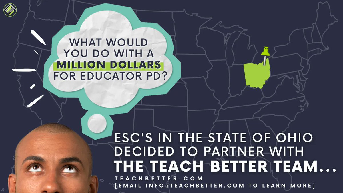 teachbetterteam's tweet photo. #TeachBetter has partnered with 16 Educational Service Centers across Ohio to help implement professional development to #teachers throughout the state as part of a project funded by #RemotEDx. Visit https://t.co/N5eEe1HYWJ or Email info@TeachBetter.com for more information! https://t.co/ntvH98wpIm