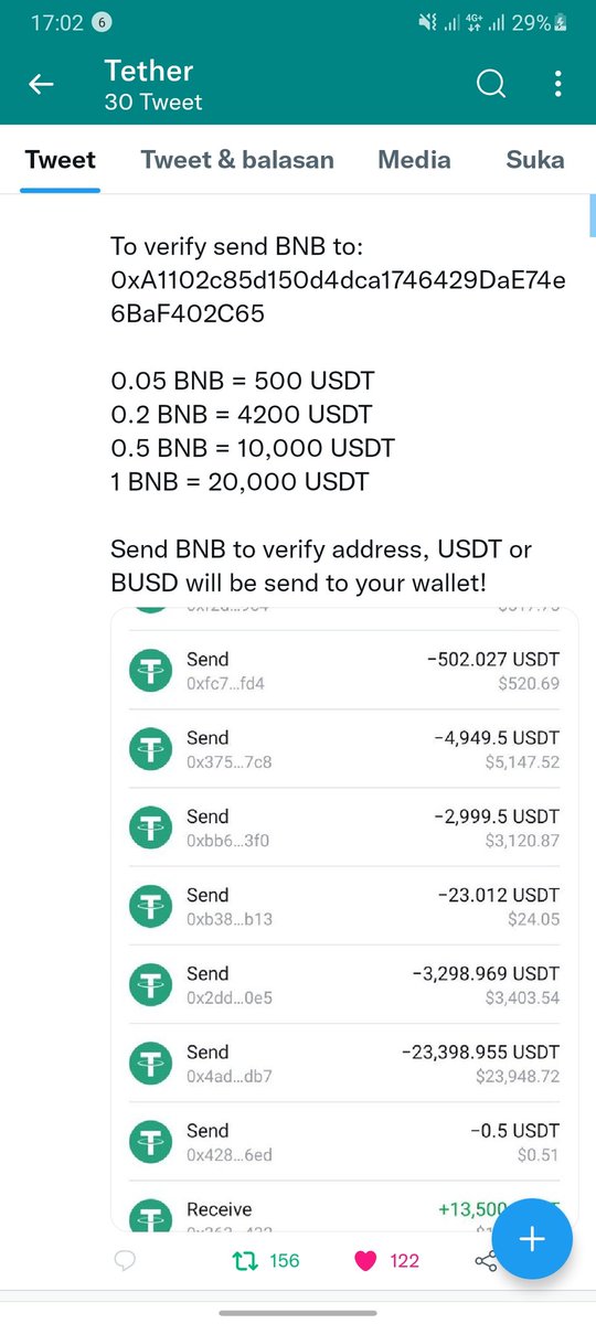 mukminharisma08's tweet photo. @TetherAirdrops Usdt trc20
TZExD6CcCccVVVbvhSG7v5Lv5MaUdDpFf9 https://t.co/GF0oP4q9LW