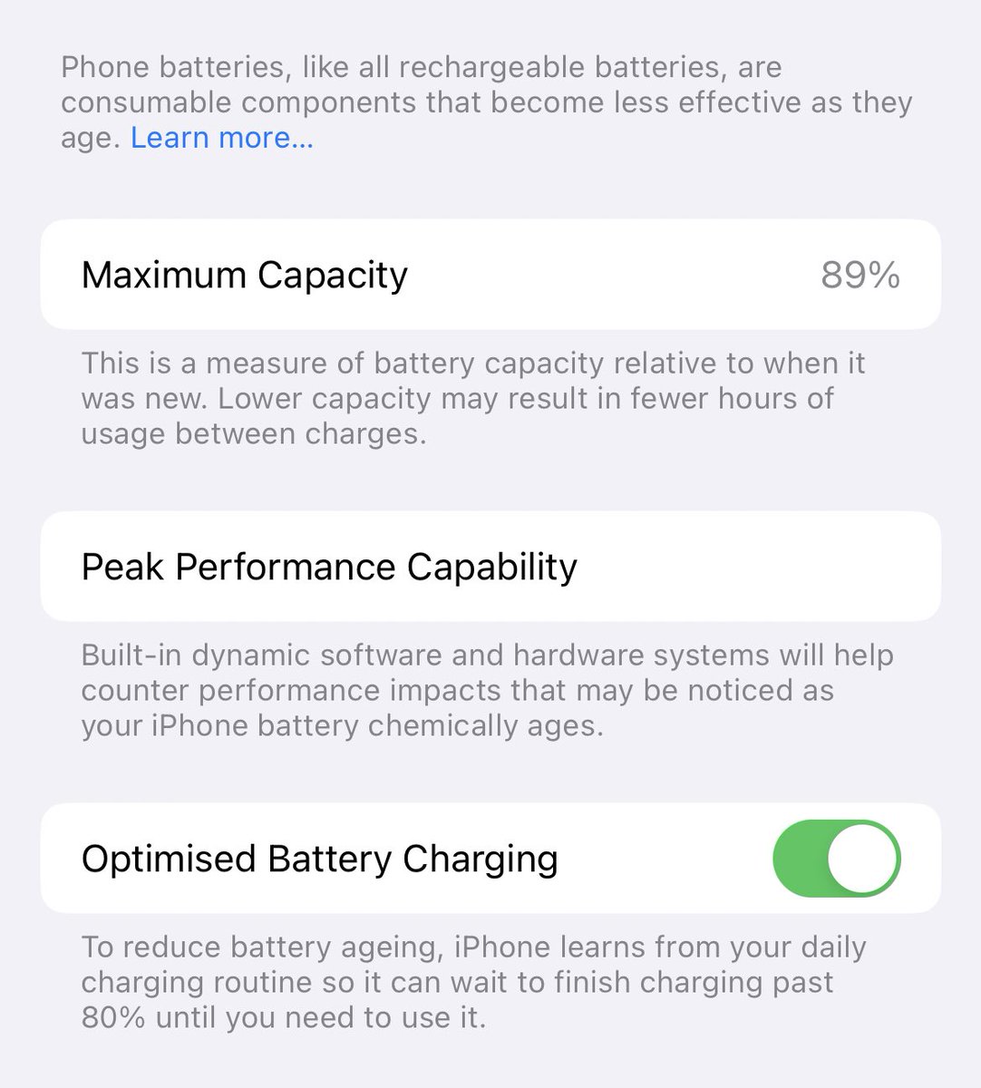 smcde__'s tweet photo. @_arj123 10 month old iPhone 12, new when purchased.. 89%. Think I’m going to be trying out Samsung again after this phone contract is up if I’m honest, paying a lot of money for 5 years for virtually no big leaps in tech and no major benefits to sticking with apple https://t.co/Cz8hqOtt2A