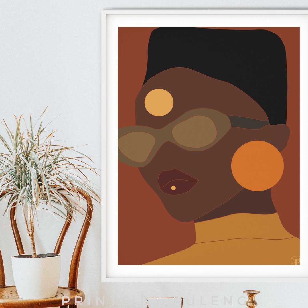 Shades and high-top fades🕶️ Find the full black and Bougie set here etsy.com/shop/PrintsByP…🧡 😘 
#blackart #blackartist #blackownedbusiness #queerartist #queerart #supportblackartists #etsy #Society6 #blackluxury #bougie #luxuryGirl #bohodecor #artistsontwitter #artistsoftwitter