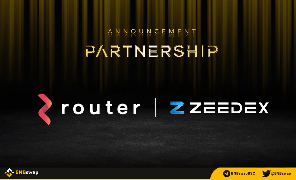 📢 <a href="/routerprotocol/">Router Protocol</a> announce a partnership with <a href="/Zeedexio/">Zeedex</a>, a non-custodial #DEX!

This partnership will enable cross chain swaps on Zeedex's platform.

#Crypto #Web3 #CrossChain #BNBchain #BSC $BNB #DeFi #BSCgem