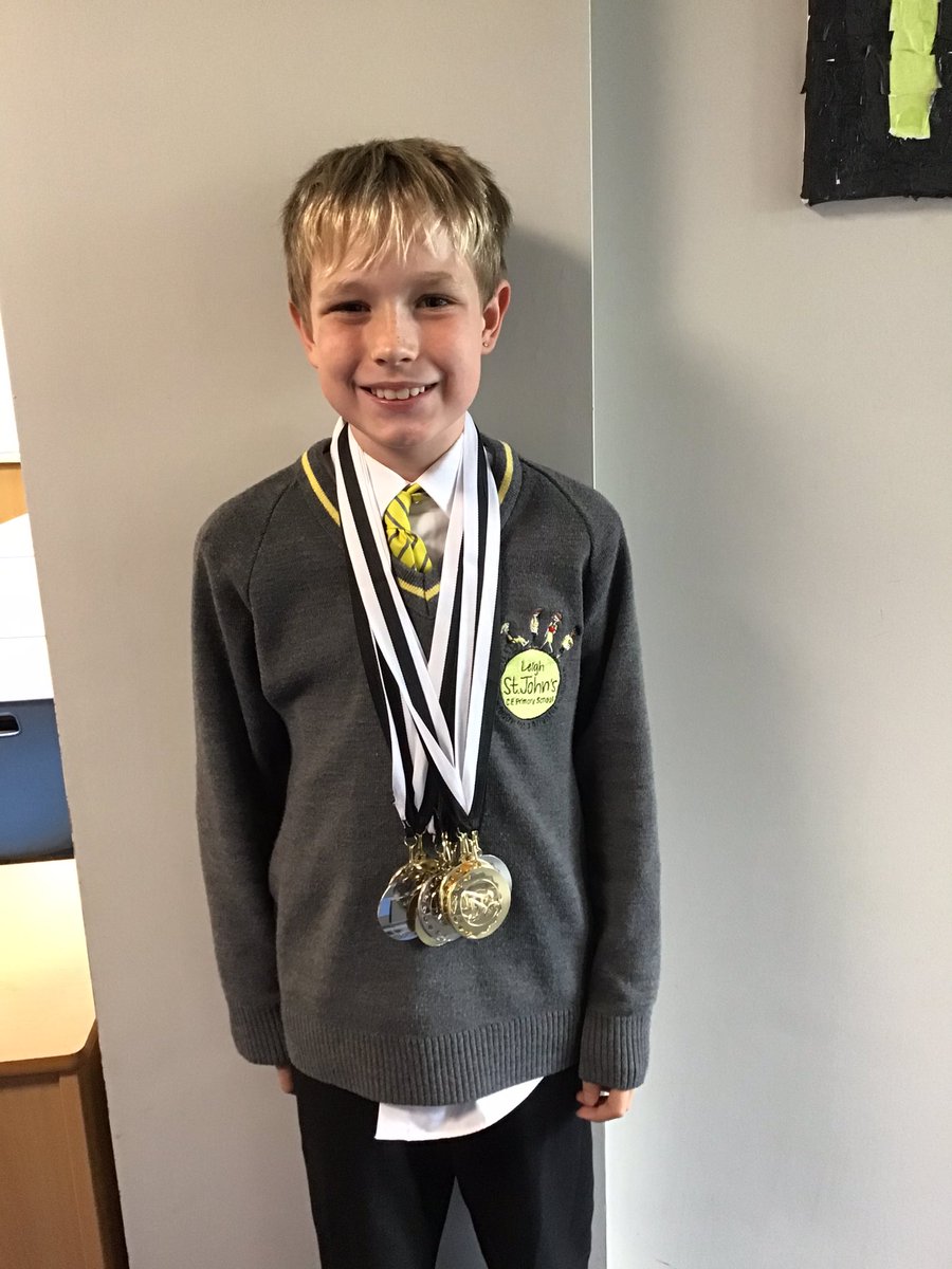 MissCunniffe's tweet photo. What a huge achievement: 10 medals achieved for 10 swimming races! 🏅 #proudteacher #LSJPpe @LeighSTJOHNSsch @misstayteach https://t.co/6OwnY1kOwE