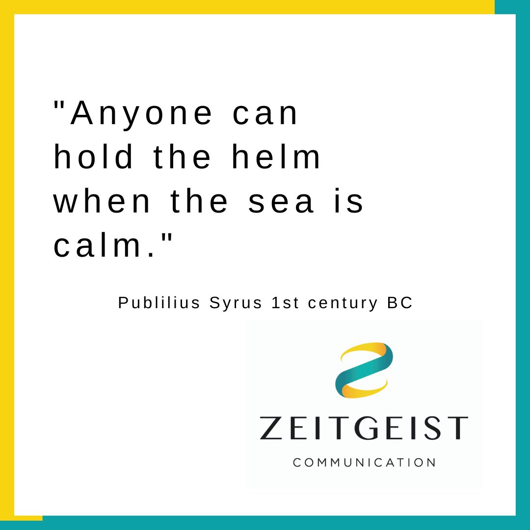 #Leadership - It is the storm that filters out leaders who not only have the business skills needed to succeed, but the character to keep going. 
For more info on our leadership &amp; communications training, contact us at hello@zeigeistcomms.com.