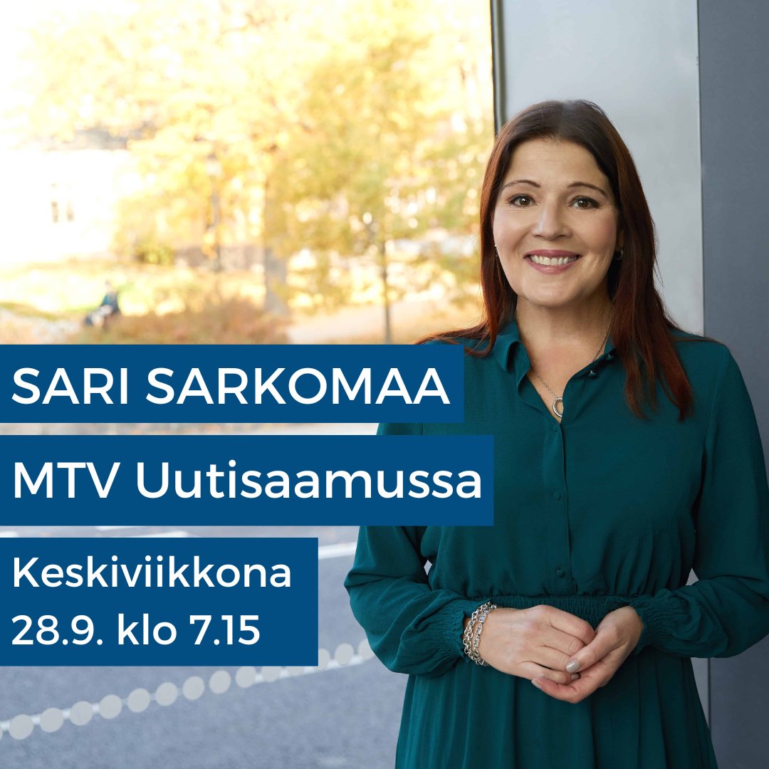Huomenna keskiviikkona 28.9. mukana Maikkarin Uutisaamussa klo 7.15 alkaen keskustelemassa välikysymyksestä ja vanhusten hoivasta. Tervetuloa seuraamaan.

#Uutisaamu #MTVUutiset 
@MTVUutisaamu <a href="/MTVUutiset/">MTV Uutiset</a>