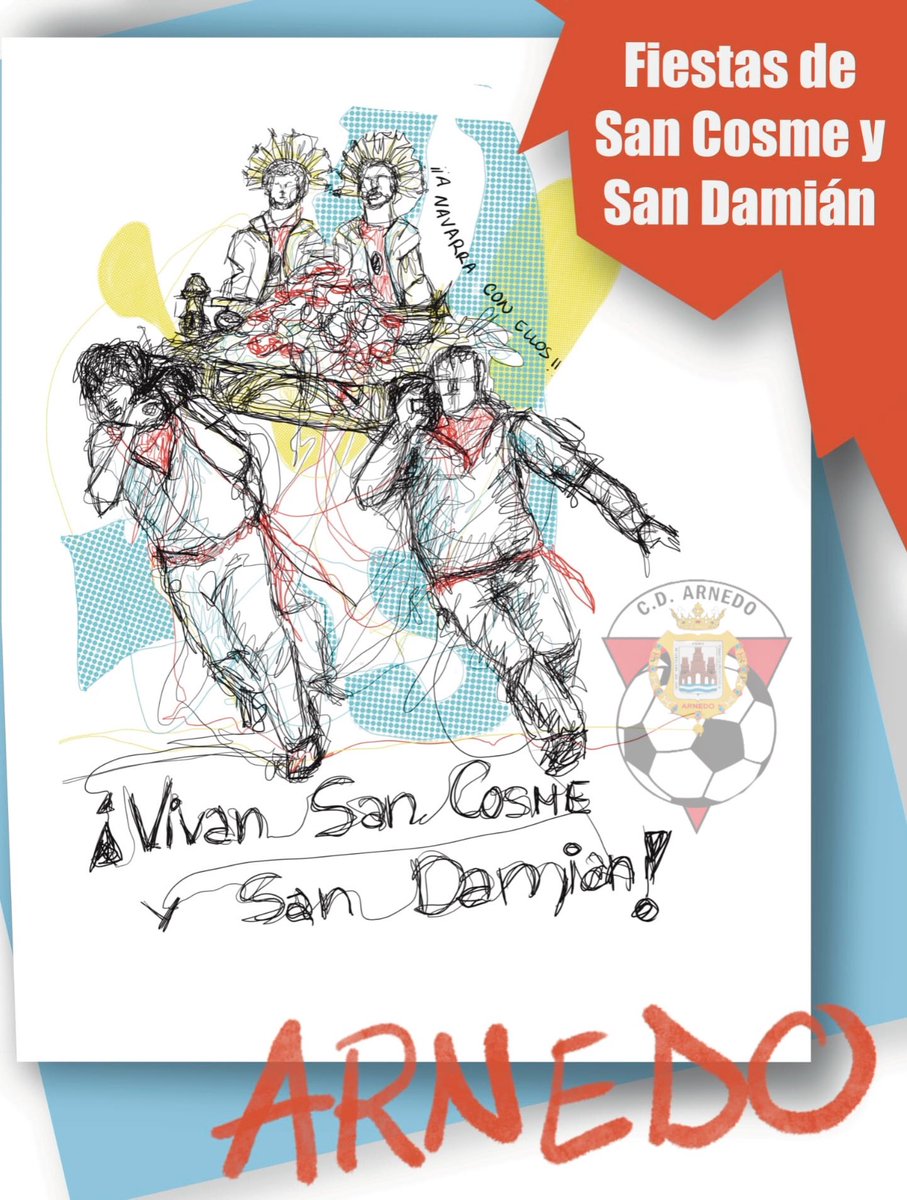 CDArnedo's tweet photo. ¡Muy buenos días Arnedanos ! Hoy Honramos a nuestros Santos Cosme y Damián…. ¡ FELIZ DÍA !,,¡ VIVA SAN COSME Y SAN DAMIÁN !………! SE QUEDAN ! 👈 💪🏻
📃 @VeronicaGurrea
⚪️🔵 #VamosArnedo #unpueblounequipounailusion #fiestasarnedo #scysd22 https://t.co/dxrgCQGVPs