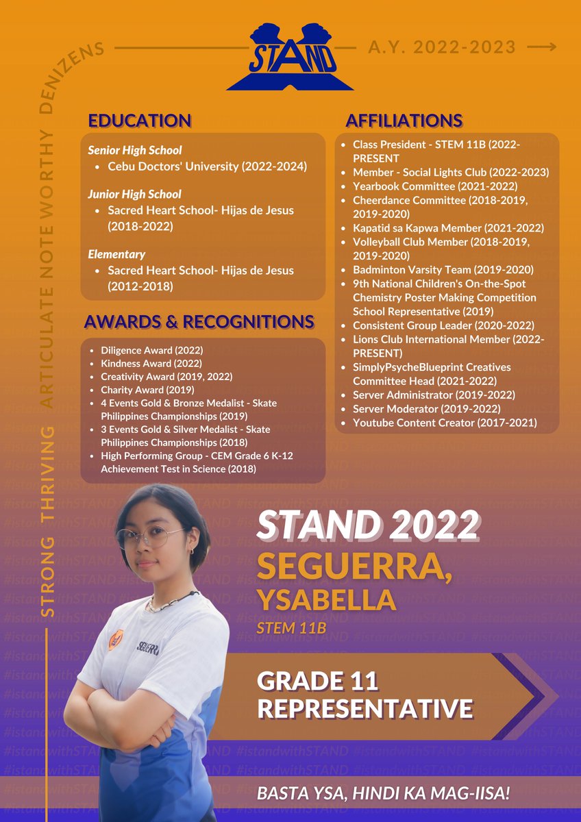 cdustandparty's tweet photo. STAND is a group full of people whose passion for service knows no bounds- and they are oftentimes more than willing to lend a helping hand. 

Get to know more about them as we strive for a brighter future ahead of us, together! 

💙🧡
#iStandWithSTAND
#STAND2022 https://t.co/Lh4SdR4yir