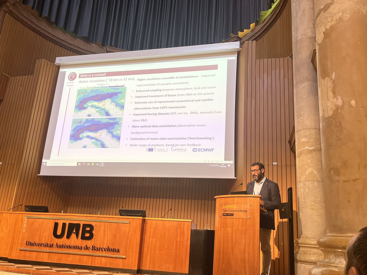 ShraddhaGupta28's tweet photo. As an active user of #ERA5, eagerly waiting for #ERA6! Great talk on #C3S and @CopernicusECMWF by @carlo_tuitter at @CAFE_S2SExtrem final conference. https://t.co/zcgMSTGztQ