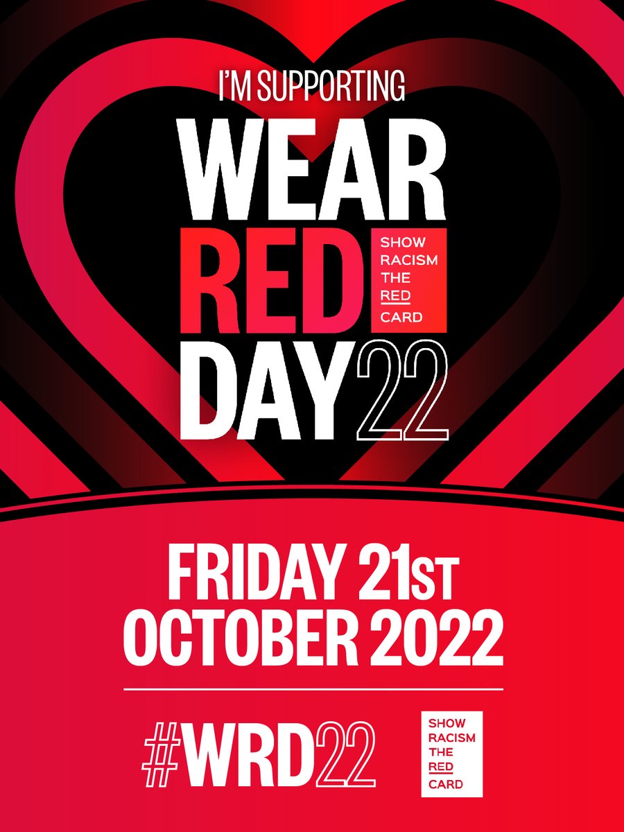 @SRTRC_England's annual Wear Red Day is taking place on Friday 21st October. Get your workplace to join in and help raise money to fund anti-racism education 👇 #WRD22 theredcard.org/wear-red-day