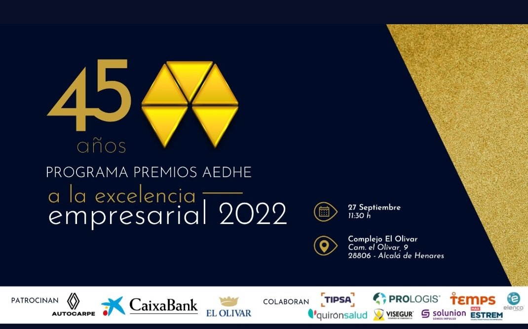 Comenzamos la 45 edición de los premios <a href="/aedhe/">AEDHE</a> con el patrocinio de <a href="/caixabank/">CaixaBank</a> porque queremos estar cerca de nuestras empresas.