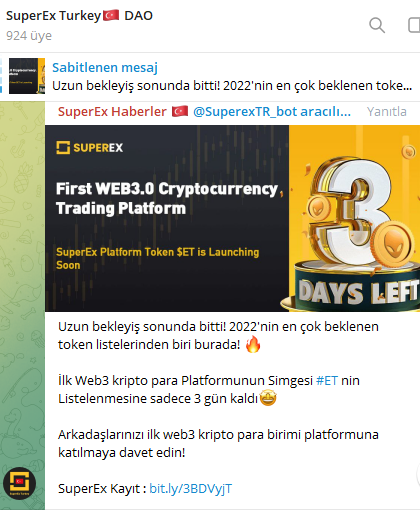 AirdropCryptbox's tweet photo. 🚀 Superex Exchange Airdrop 

🎁Ödül:  10 ET
🎁Referans: 10 ET

👉https://t.co/hKoaOVgBNb

👉ref code: D71GLDLHU

🔹Kaydol
🔹 E-postayı Doğrula 
🔹Airdrop Base bölümündeki görevleri tamamla
🔹3 gün sonra borsada listelenecek

#Airdrop #CryptoBox https://t.co/5gsIFRhYIZ