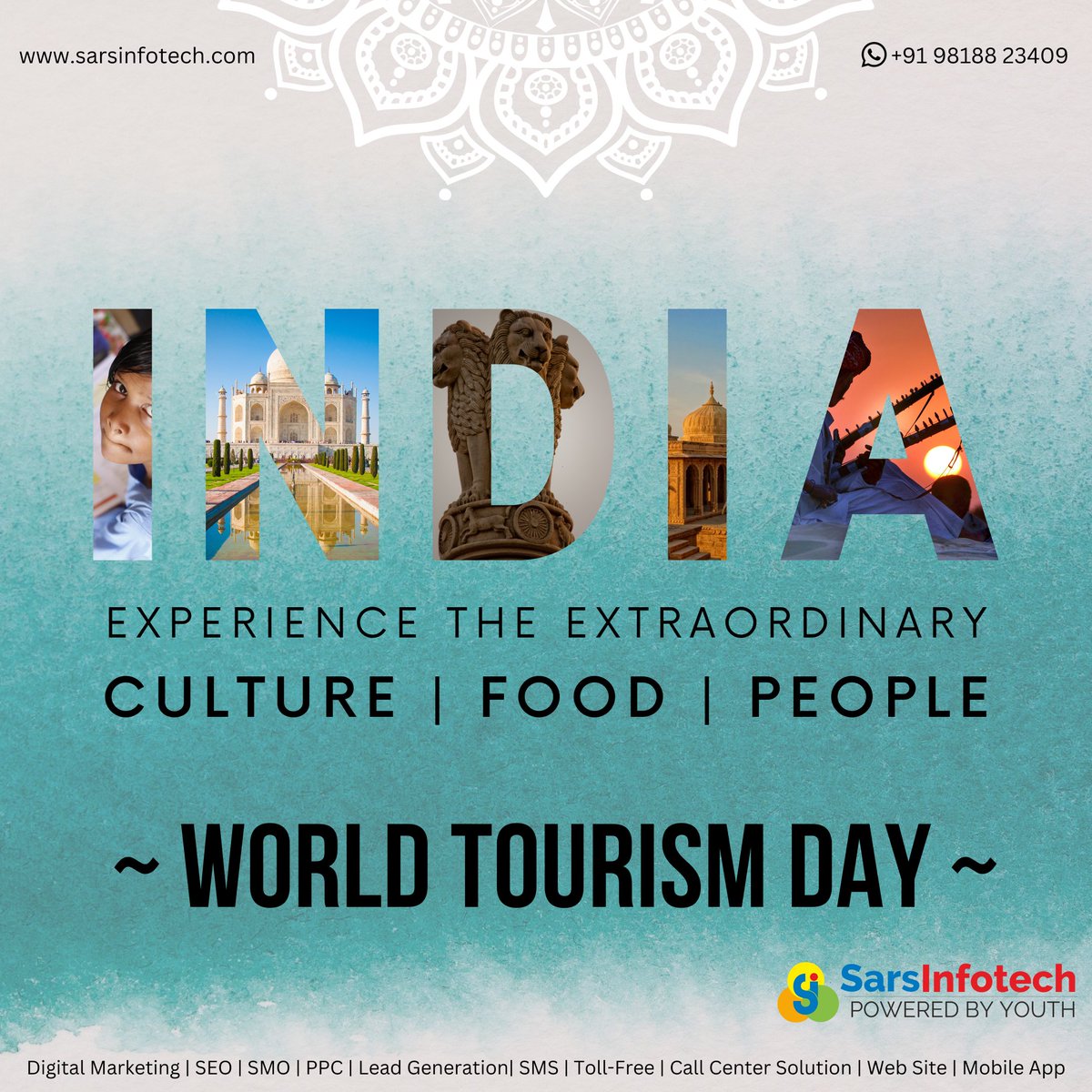 SarsInfotech's tweet photo. India is incredible, impressive &amp; breathtakingly beautiful

!! Visit India !!

 #WorldTourismDay #worldtourismday #WorldTourismDay22 #WorldTourismDay2022 #worldtourismday2022 #incredibleindia #incredibleindiaofficial #incredible_india #visitindia #visitindiana https://t.co/du31A20naY