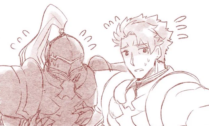 こういうギャグ顔で二騎並べて描くのも好き 
