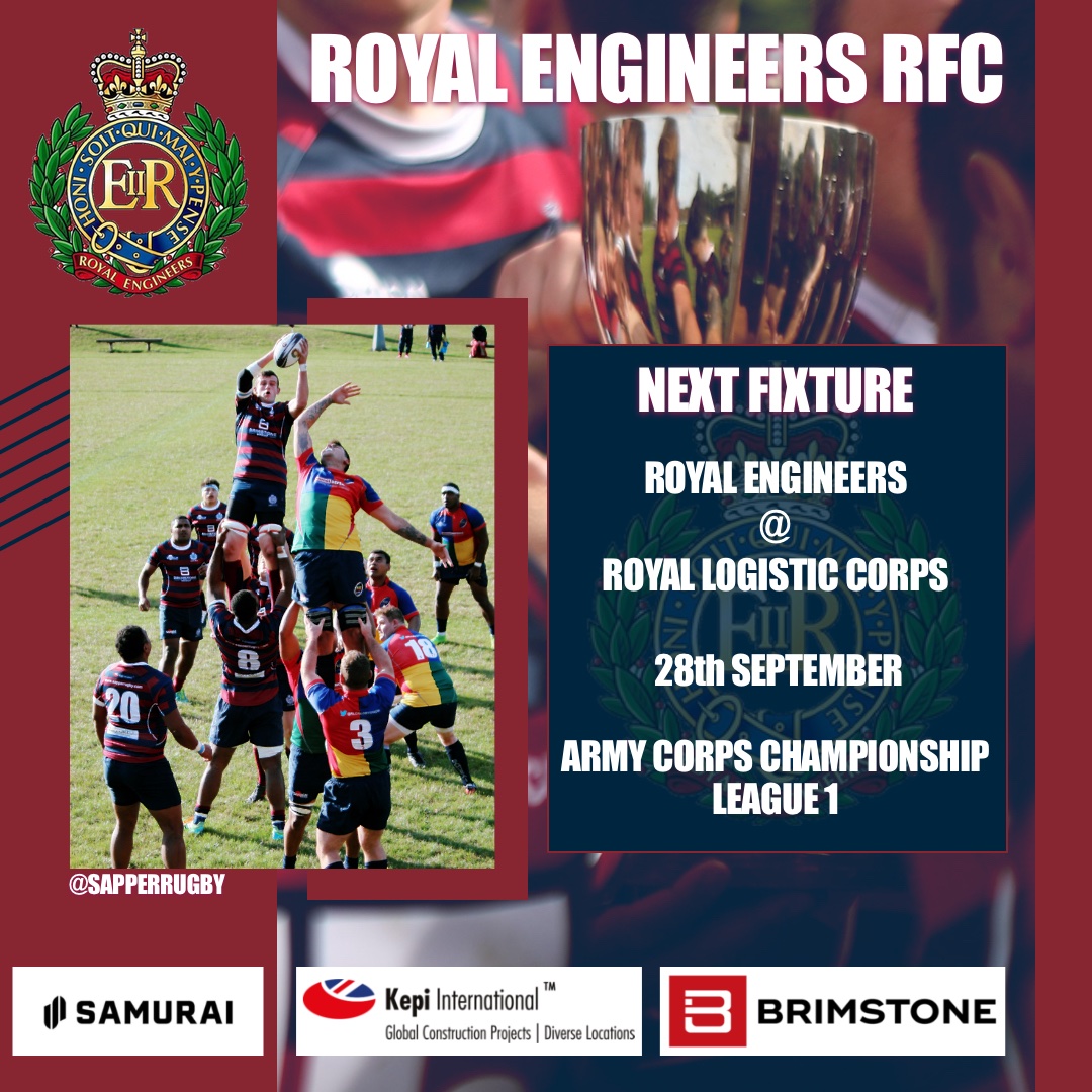 sapperrugby (@sapperrugby) on Twitter photo Returning to action tomorrow! The Sappers start their <a href="/armyrugbyunion/">Army Rugby Union</a> Corps League 1 campaign away to <a href="/RLCRugbyUnion/">RLC Rugby Union</a> #Sappers <a href="/Proud_Sappers/">Corps of Royal Engineers</a> <a href="/Brimstone_UXO/">Brimstone UXO</a> <a href="/Kepi_Int/">Kepi International</a> Returning to action tomorrow! The Sappers start their <a href="/armyrugbyunion/">Army Rugby Union</a> Corps League 1 campaign away to <a href="/RLCRugbyUnion/">RLC Rugby Union</a> #Sappers <a href="/Proud_Sappers/">Corps of Royal Engineers</a> <a href="/Brimstone_UXO/">Brimstone UXO</a> <a href="/Kepi_Int/">Kepi International</a>