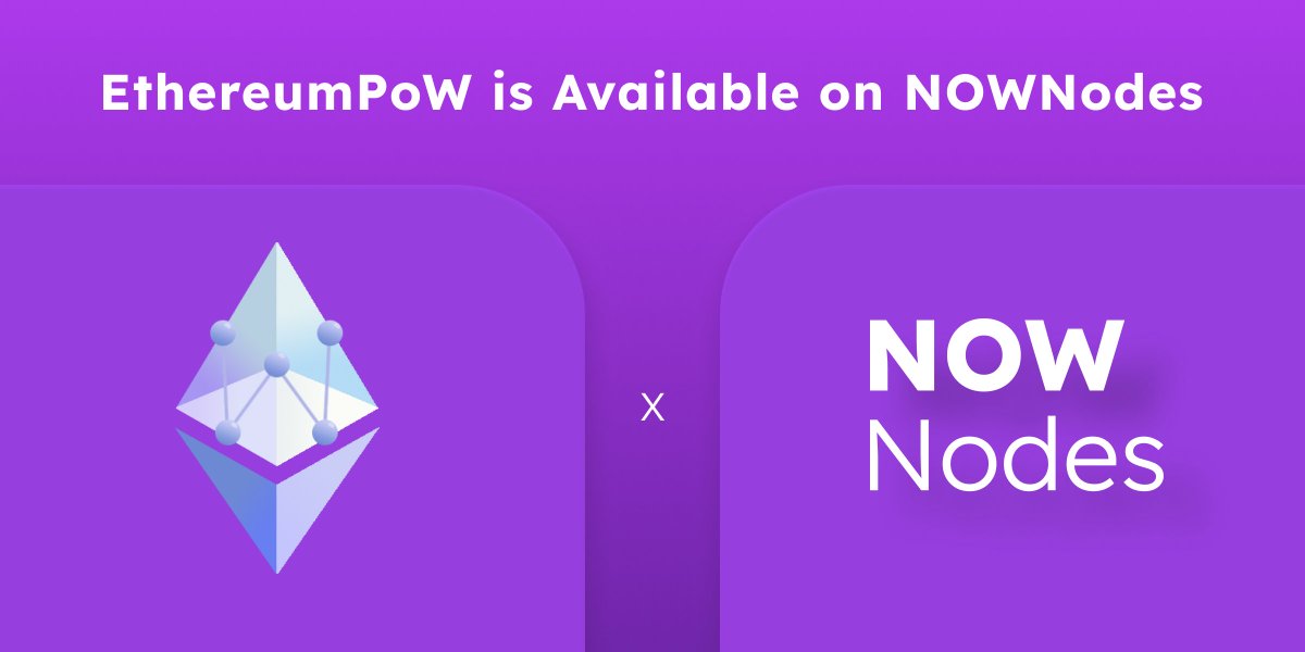 Awesome news for the @EthereumPoW fam🙌 Shared #ETHW full node is now available on @NOWNodes! It means anyone can access the original Proof of Work #Ethereum via an API key. The first month is free! To build your crypto project on $ETHW, dive in now⬇️ nownodes.io/?utm_source=tw…