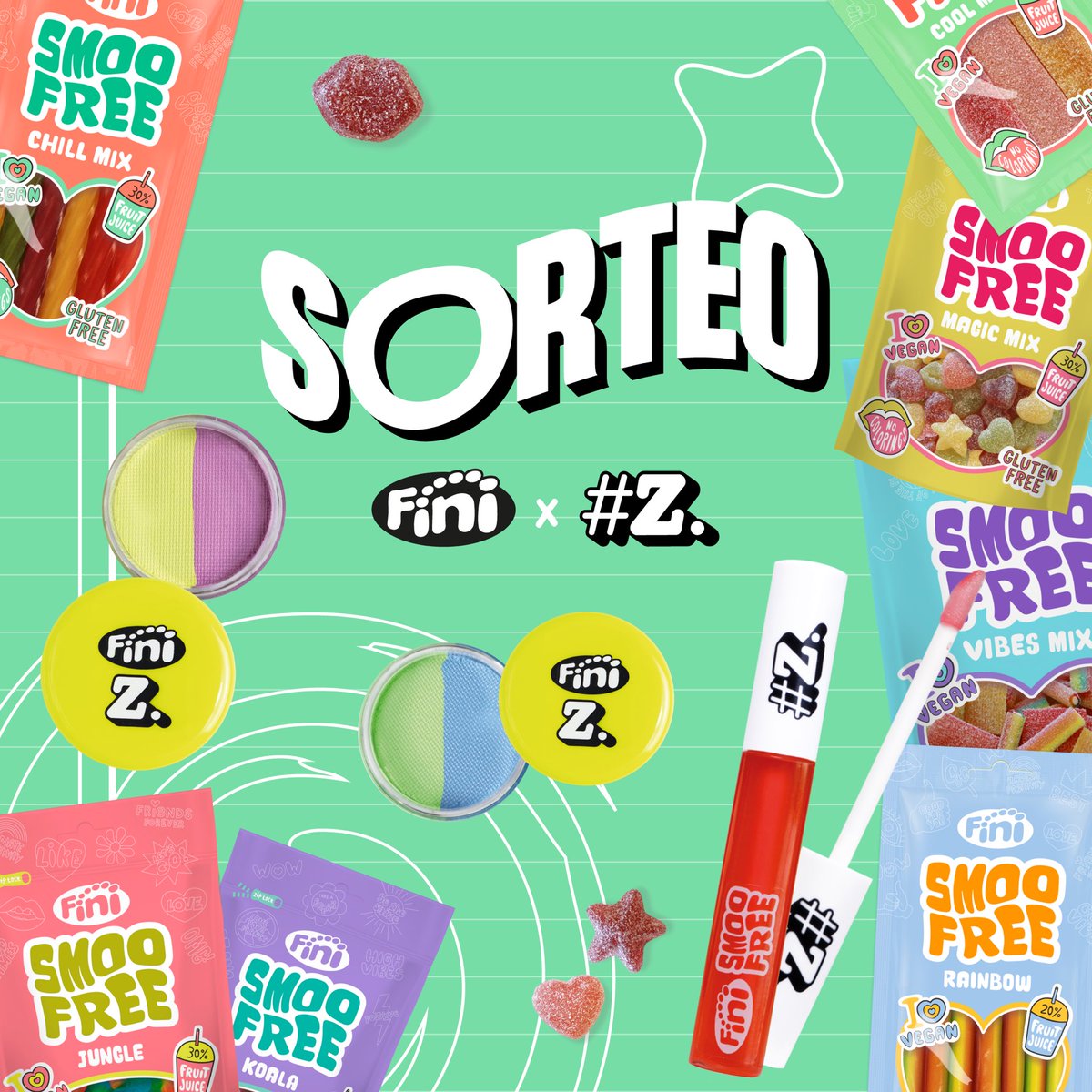 zetabeautyEU's tweet photo. 🍭SORTEO 4 GANADORXS🍭 ¡4 lotes de la colección Fini x #Z. + 4 lotes de chuches Fini Smoofree!

1️⃣ Sigue a @zetabeautyEU y @Fini_golosinas 
2️⃣ Comenta #FinixZBeauty

¡Haz RT y like! 😋 Participa todas las veces que quieras hasta el viernes 30 a las 23:59h. ¡Mucha suerte! 💚🤞 https://t.co/8lUadiVnWI