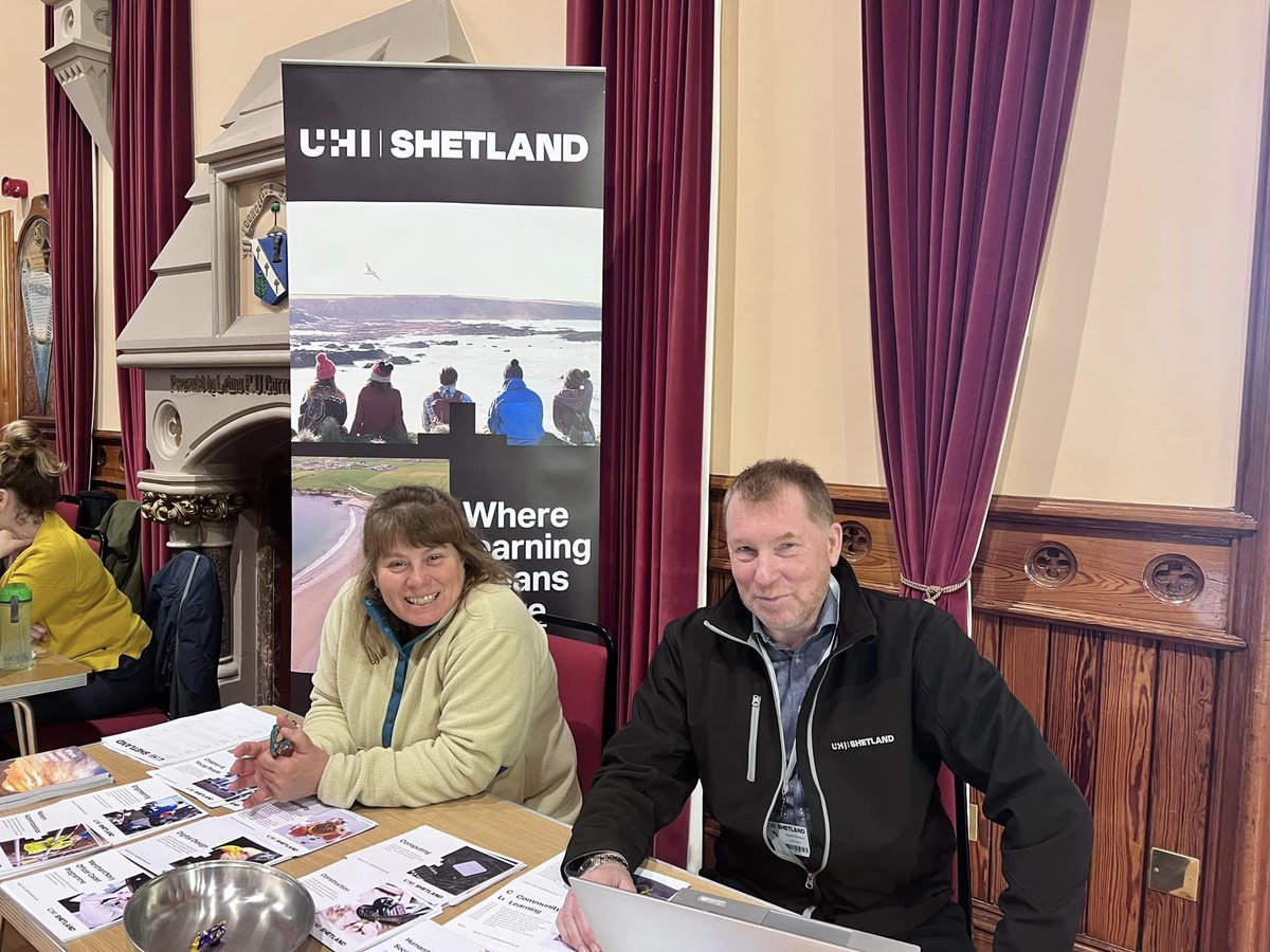 uhishetland's tweet photo. We are at the Lerwick Town Hall today taking part in #ShetlandClimateWeek with @ShetIslandsCll .
Looking forward to meeting more students this afternoon.
#UHIShetland
#thinkuhi #UHI https://t.co/rc83VDQCuD