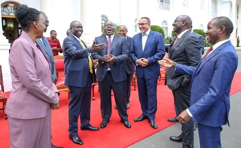HEBabuOwino's tweet photo. Matiang’i is laughing like Kibaki on a 40 bob coin.Long con https://t.co/bSM7vmXGcR