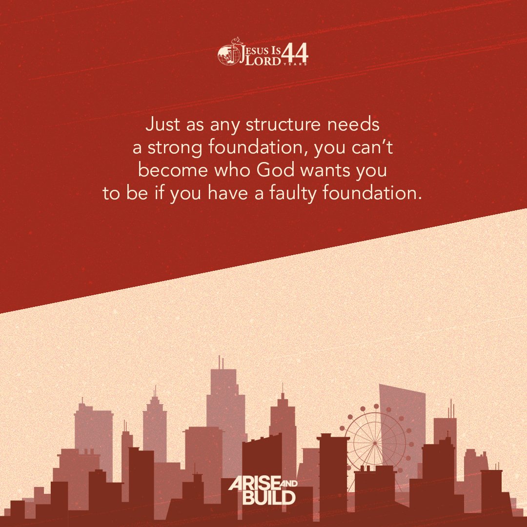 JILWorldwide's tweet photo. Life is uncertain. Problems, challenges, and trials can trouble our minds, sway our faith, and affect our lives. So we must ensure that our life is built not just on something strong, but on Someone who can never be moved: our Lord Jesus Christ.
#ARISEandBUILD #JIL44 https://t.co/maWNVOqzLp