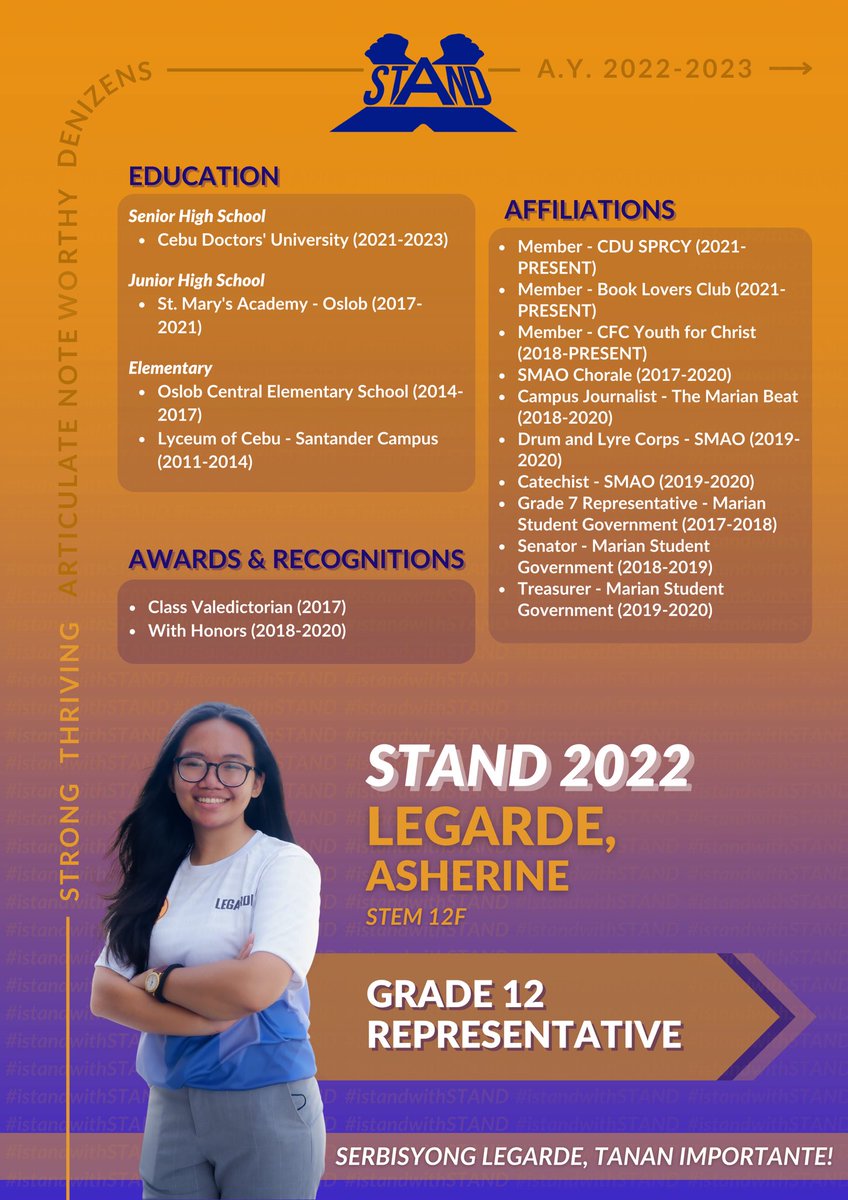 cdustandparty's tweet photo. STAND is a group full of people whose passion for service knows no bounds- and they are oftentimes more than willing to lend a helping hand. 

Get to know more about them as we strive for a brighter future ahead of us, together! 

💙🧡
#iStandWithSTAND
#STAND2022 https://t.co/qkqYRfCNF9