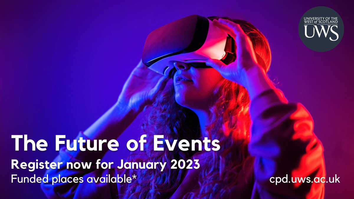 Our Future of Events CPD module explores the ways in which transformational technology can be used to enhance the event experience!

This module is a must for events professionals!

Fully funded* places available: bit.ly/FutureOfEvents…

#EventGrads #EventsManagement #EventsJobs