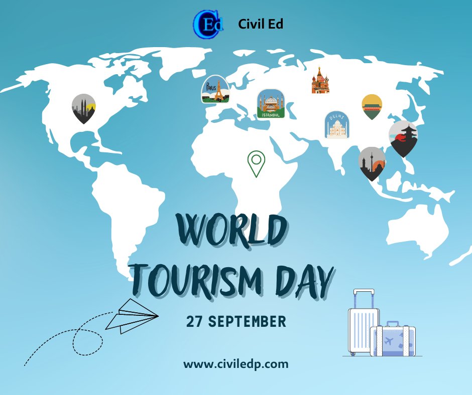 Civiledp's tweet photo. Wishing You A Happy World Tourism Day
CivilEd
https://t.co/7j4hrzZpiQ
#civiledp #civilengineering #travel #tourism #WorldTourismDay #WorldTourismDay2022 #CivilEngineering #civilengineer #civilcourse #civiltraning https://t.co/xjzypdLoVz