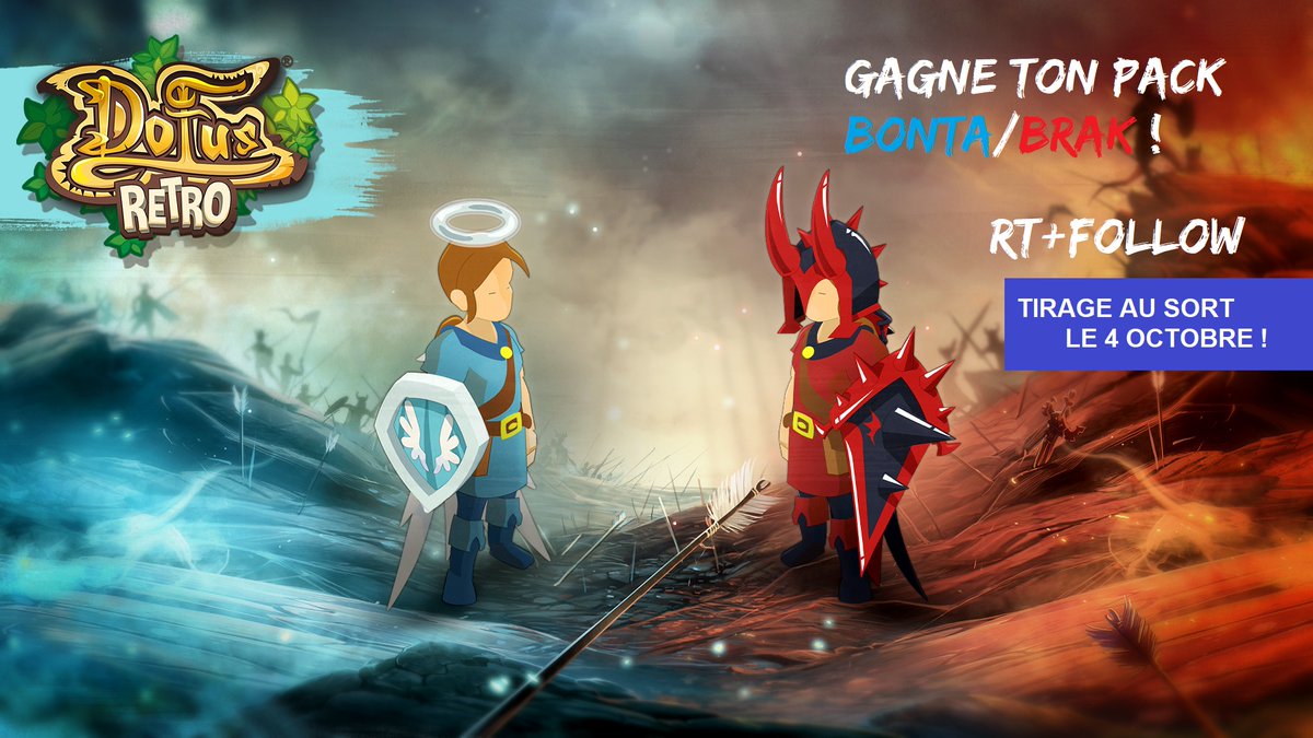 🎁Giveaway🎁

Gagne ton PACK BONTA👼/BRAK👿sur #DofusRetro 

🔄RT+FOLLOW <a href="/Le__YAKUZA/">YAKUZA</a>
 
🔔2 Gagnants

🗓️TAS : 04/10

🍀Bonne chance à tous🍀

Merci <a href="/DOFUSfr/">DOFUS</a>😊