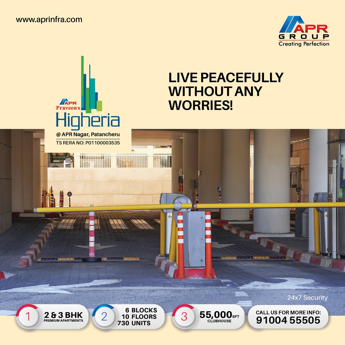 AprProjects's tweet photo. A safe and secure neighbourhood lets you sleep peacefully without any worry. The security surveillance at APR Praveen’s Higheria makes it a safe locale for your dear ones.

#APR #APRGroup #higheria #2BHK #3bhkflats #flatsforsale #APRNagar #patancheru #APRProjects #apartments https://t.co/QcJ0H46bmJ