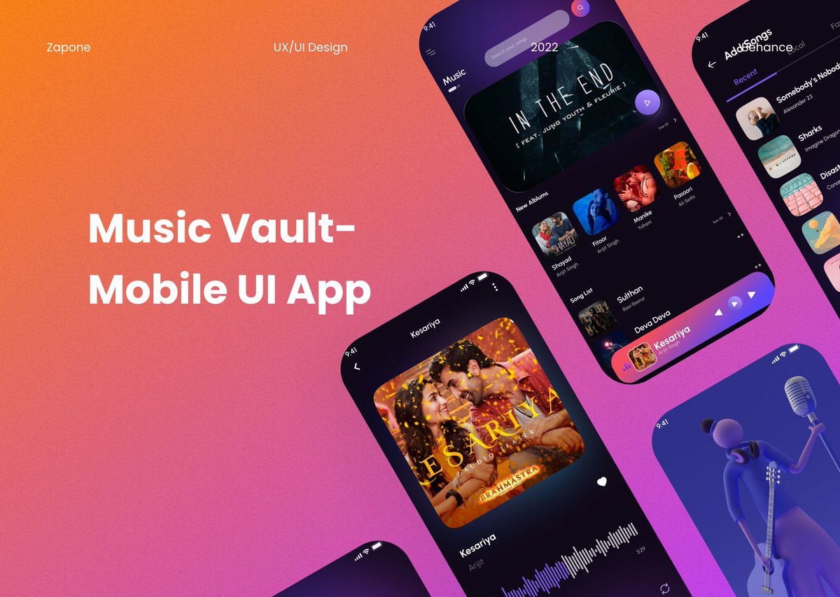 ZaponeSolutions's tweet photo. Hi Everyone,

Glad to present you our new product design for "Music Vault - Mobile UI App".

https://t.co/mLrCOqmLTU

Do check it and let us know your feedback.
#mobileuidesign #uiux #design #uidesign #music #streaming #android #iox #musicapp #podcasts #ui #playlists #zapone https://t.co/Pe59kCrhFZ