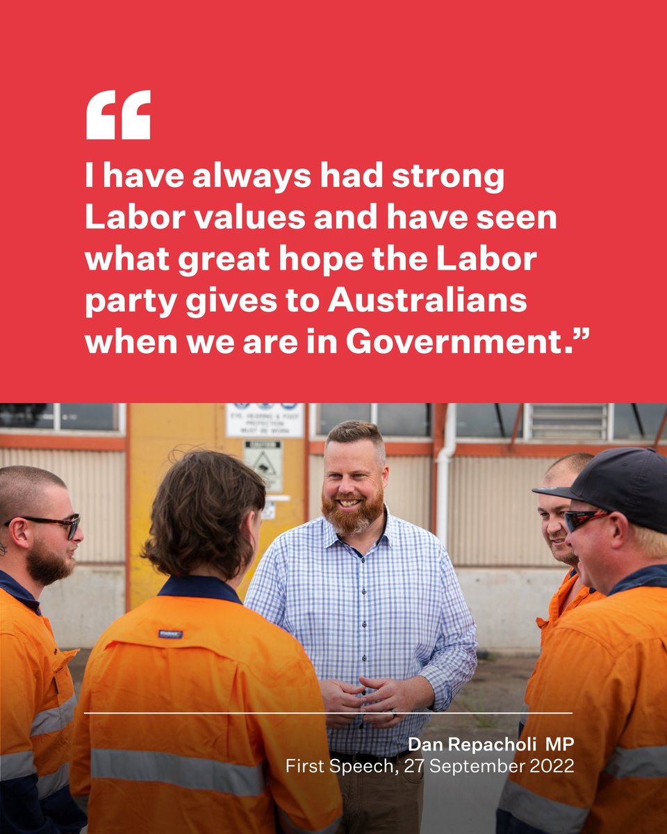 DanRepacholi's tweet photo. I am not your average person, I am definitely not the normal person you would expect to see here in Parliament.
But I have always had strong Labor values and I know what great hope the Australian Labor Party gives Australians when we are here.
#firstspeech #memberforhunter https://t.co/0c7tDE2ZvG