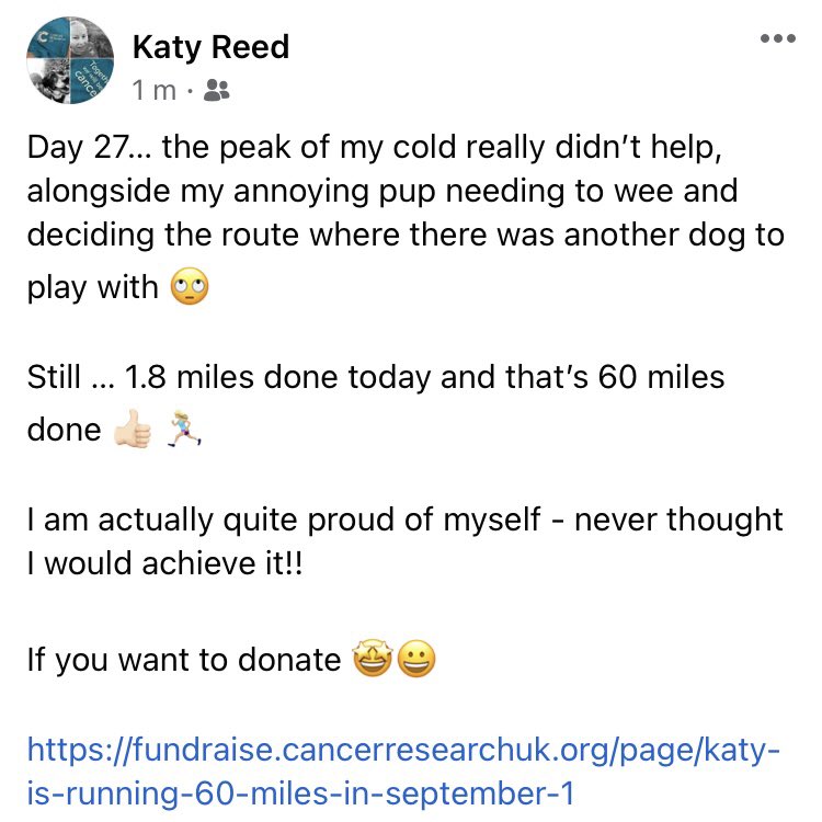 ktsheffa's tweet photo. Day 27… MY FINAL RUN!! 

I’ve done 60 miles 🏃🏼‍♀️🏃🏼‍♀️🏃🏼‍♀️

https://t.co/pFpyaHC3LI https://t.co/d87A084Fxz