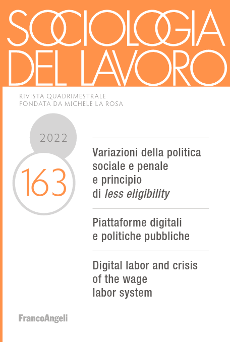 CRIS_Sociologia's tweet image. La rivista Sociologia del lavoro segnala la pubblicazione  il fascicolo n. 163(2)/2022 - Digital labor and crisis of the wage labor system, a cura di Federico Chicchi, Marco Marrone e Antonio A. Casilli
Info: bit.ly/2W4TRWp
@Rivista_SdL 
#digital #labor #platforms
