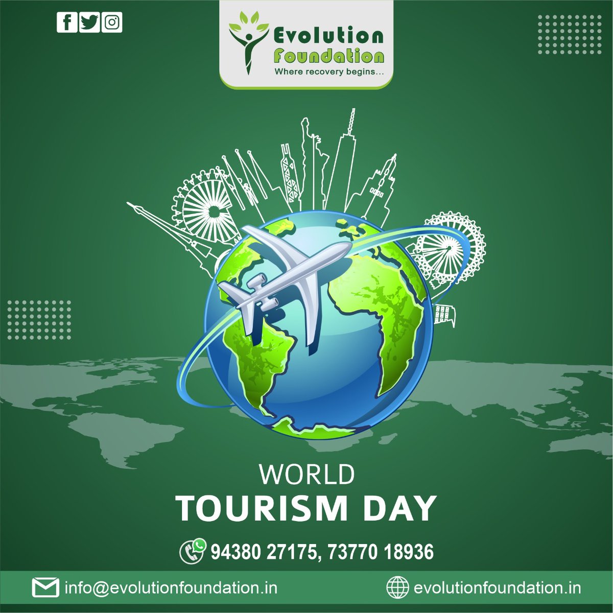 EvolutionFound2's tweet photo. Life is incomplete unless you have taken the chance of travelling and exploring your dream destinations. 

#WorldTourismDay

#evolutionfoundation #tourism #tourismindia #worldtour #WorldTourismDay2022 https://t.co/xZRvhoKxUd