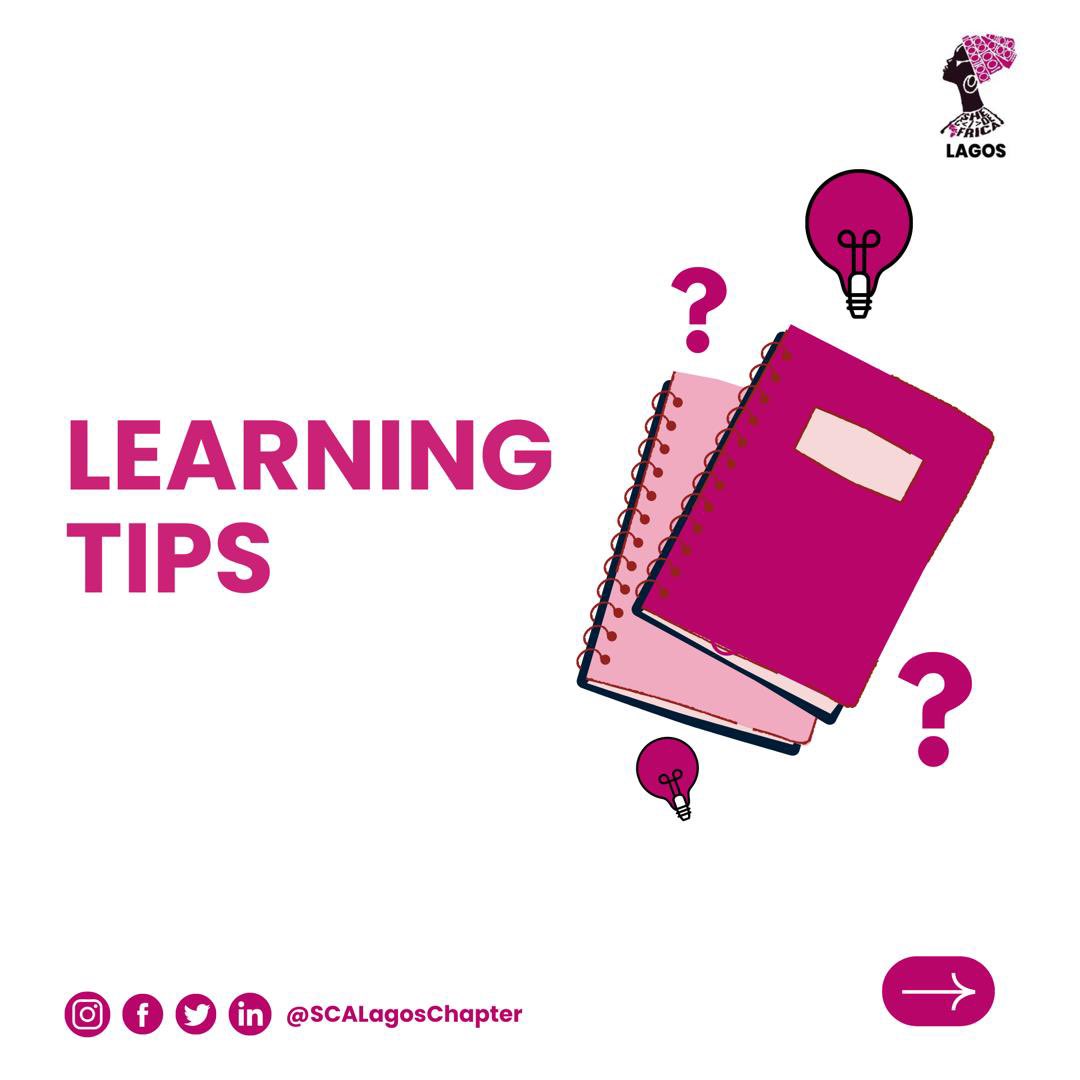 SCALagosChapter's tweet photo. We are constantly learning.
Are we learning effectively?
Here are five techniques that would guarantee effective learning.
A Thread 🧵
#tech #womenintech #learning #activerecall #spacedrepitition #lagos #SCALagos https://t.co/lm8SiOratH