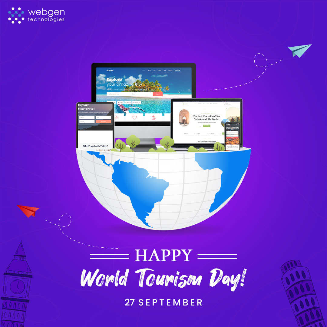 Webgentweet's tweet photo. This World Tourism Day, give your business a boost by contacting us to create amazing travel websites, apps, and more.
Visit us: https://t.co/vKrwcPafnR
#WorldTourismDay #WorldTourismDay2022 #Tourism #Tourappdevelopment #Bookingapps #Customtravelapp #WGT #WebgenTechnologies https://t.co/JUXnaWMbQO