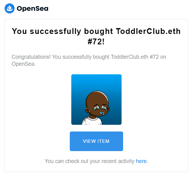 brunoart_nft's tweet photo. NFT SHOPPING🛍️I bought 3 @ToddlerClubETH 

Your artworks is really amazing and cute🥂
Much Love🥂❣️
Keep going awesome work❣️

Check this awesome collection👇🏼🤗
Prices is so cheap👇🏼
https://t.co/XkCXnQtoj7

#NFTs #NFTCommunity #nftarti̇st https://t.co/sFlZAbMD3h