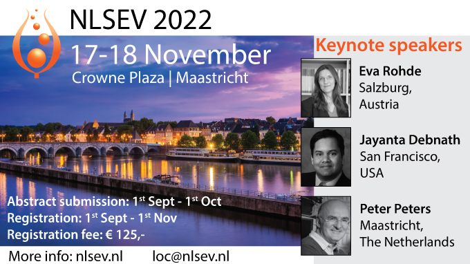 NLSEV (@nlsev_) on Twitter photo Only 4 more days to submit your abstract! 
We hope to see and discuss your awesome #extracellularvesciles data at #NLSEV2022! 
submit and check for more info here: nlsev.nl/nlsev-2022/info Only 4 more days to submit your abstract! 
We hope to see and discuss your awesome #extracellularvesciles data at #NLSEV2022! 
submit and check for more info here: nlsev.nl/nlsev-2022/info