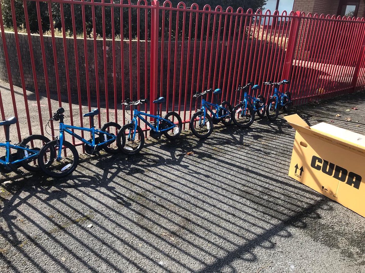 CycleGower's tweet image. Had my “trainee” with me today assembling bikes for Penyrheol primary school.