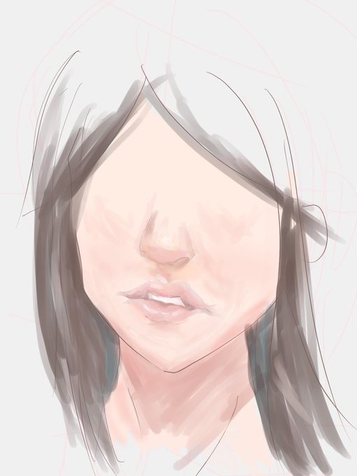 唇だけ使おうとリアル調にしたけど失敗した感じ満々 