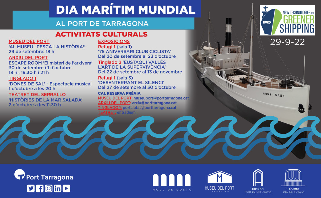 Amb motiu del #DiaMaritimMundial vine al #MuseuPortTarragona i pesca la història!
#Visita en família el #Museu <a href="/PortTarragona/">Port Tarragona</a>  i descobreix-lo d'una manera diferent
🗓️29/09 18h
Adreçat a famílies amb infants a partir de 6 anys.
➡️Reserves museuport@porttarragona.cat 977 25 94 34