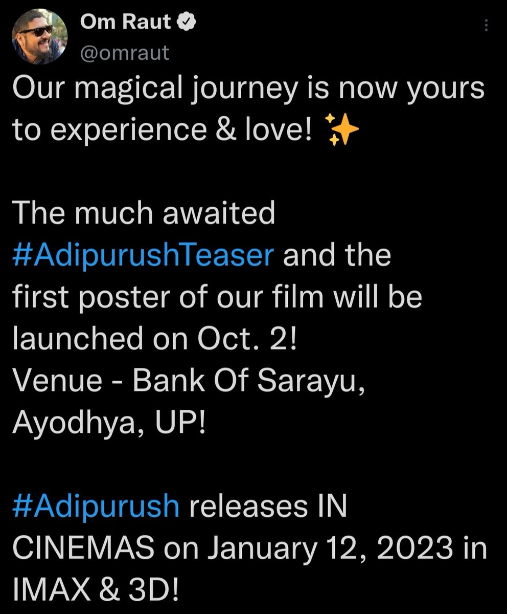 TollyTalks123's tweet photo. It's Official
#Adipurush #Prabhas𓃵 https://t.co/KohubVz5fS