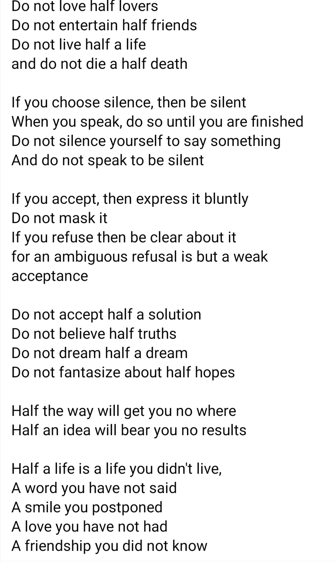 Do Not Love Half Lovers by Kahlil Gibran, Life Poetry