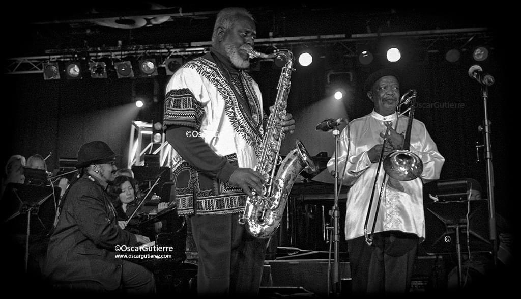 Picture of the great @pharoahsandersofficial &amp; bra @jonas_gwangwa , with myself on piano (behind Pharoah). Picture taken by <a href="/oscarjhb/">OSCAR HERNANDEZ</a> in 2007 🙂