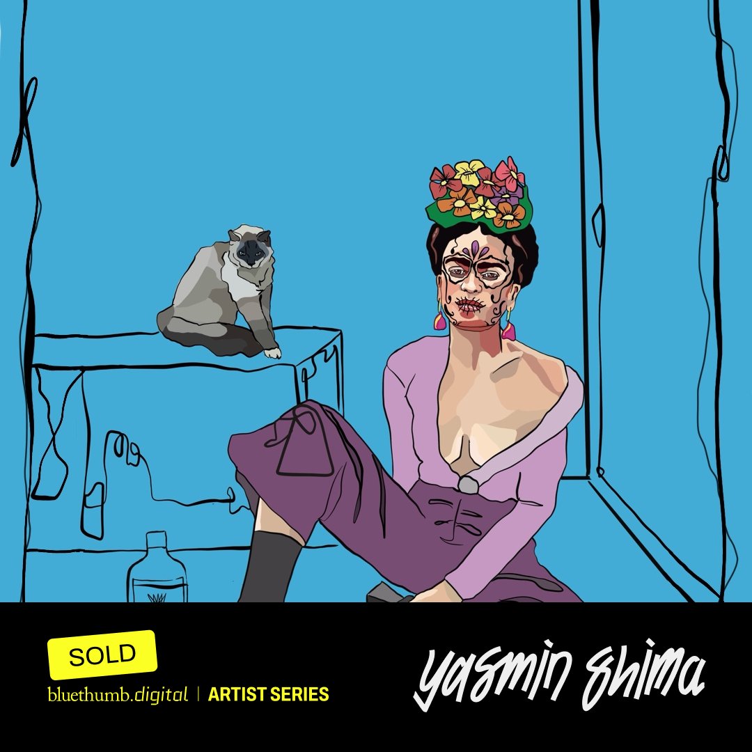 BluethumbArt's tweet photo. Sale alert 💸 Frida Spirit has been snapped up by a Genesis collector! Less than 2 hours to presale and 6 artworks left 🚀

#freefrida https://t.co/WYSU1mblKQ