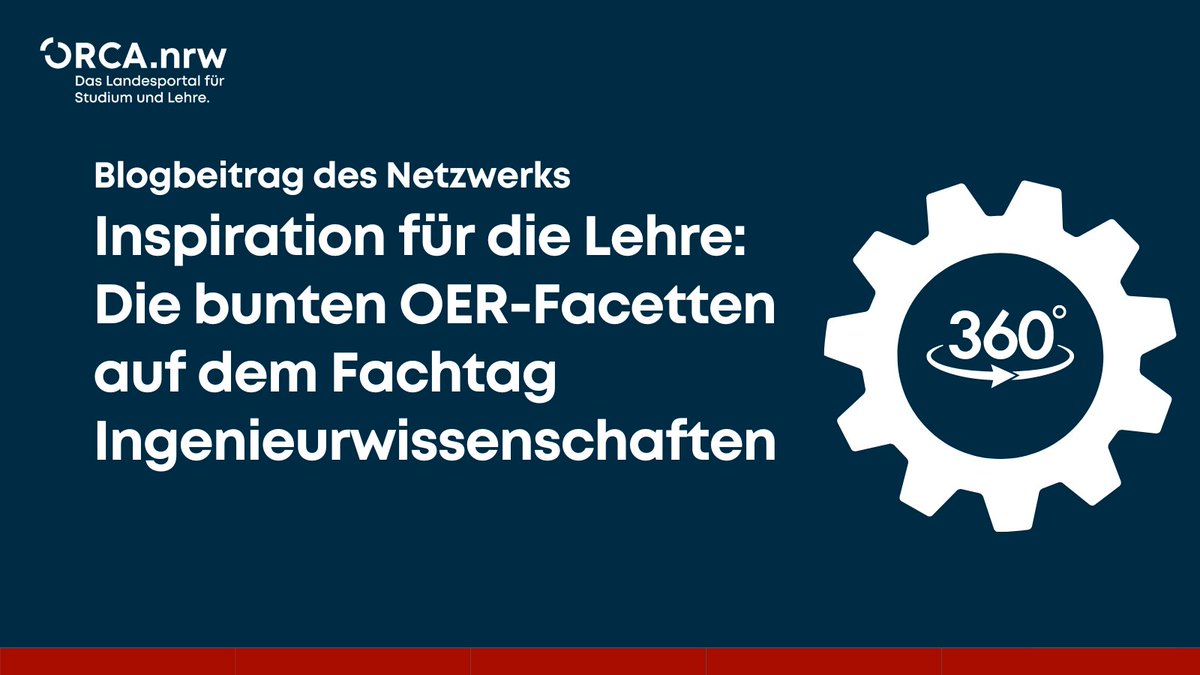 Neu in unserem Blog: Ein Rückblick auf den OER-Fachtag Ingenieurwissenschaften. orca.nrw/blog/OER-Facht… #oerde #twittercampus