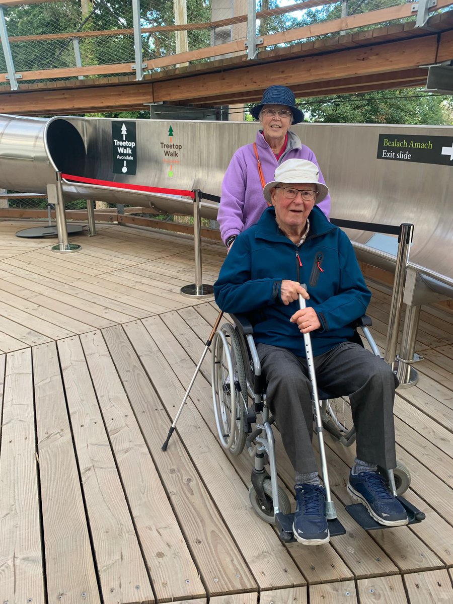 Don Webster in his 90th year along with his wife Jean (84) enjoyed the Treetop Walk & Viewing Tower yesterday culminating with both taking the 90m slide back down to ground level 🙌

#NotJustForKids #YoungAtHeart  #treetopwalk  #beyondthetreesavondale #accessibility