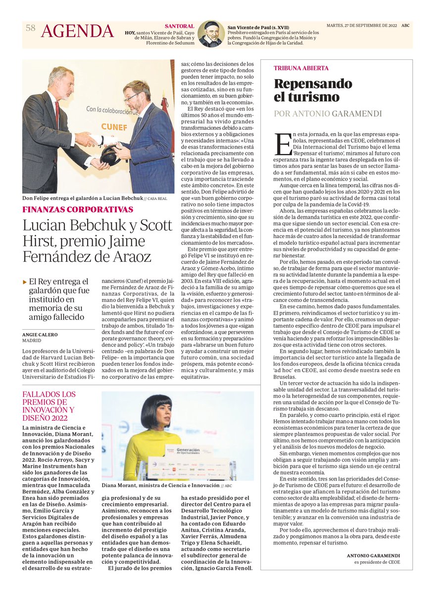 CEOE_ES's tweet photo. 🎊 ¡Feliz #DíaMundialdelTurismo!

Queremos celebrar este día de la mano de todas las #empresas del turismo✈⛱️, el sector de la felicidad

Os dejamos esta columna del presidente de @CEOE_ES (@agaramendil) hoy en @abc_es 'Repensando el turismo'🗞⬇ https://t.co/TA3ku0OfSM