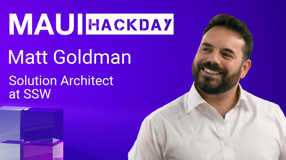 SSW_TV's tweet photo. 🎙️ @MattGoldman is our host for the @MAUIHackDay! Matt is an avid #dotNET MAUI (previously #Xamarin) dev &amp; has built consumer &amp; enterprise apps for a range of clients. Also, Matt is writing .NET MAUI in Action. Join us ONLINE or IN PERSON on Nov 5th ➡️https://t.co/JyHOMPP0KH https://t.co/qcuTV9ln4S